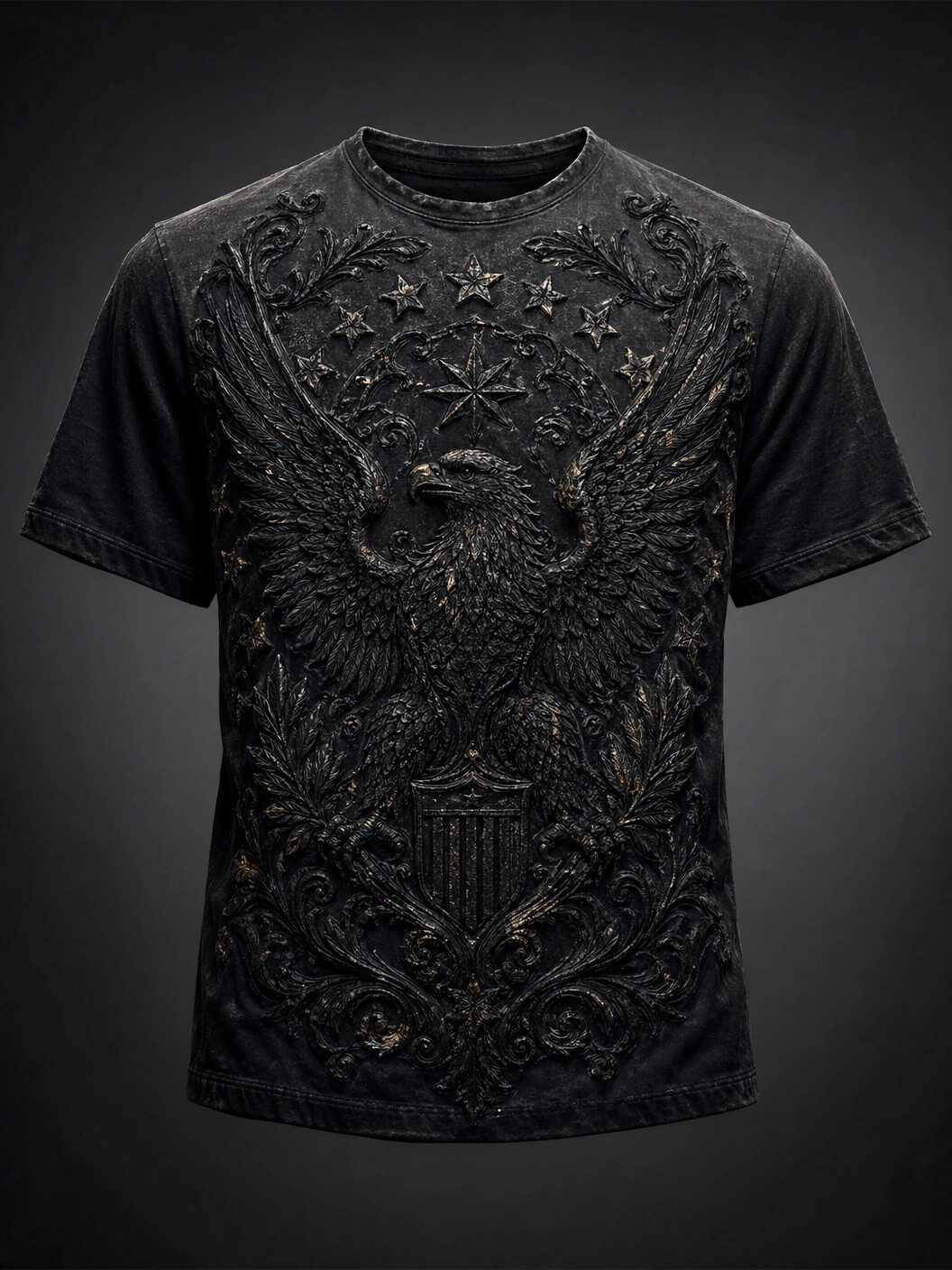 Men's Vintage American Eagle And Stars Print T-Shirt