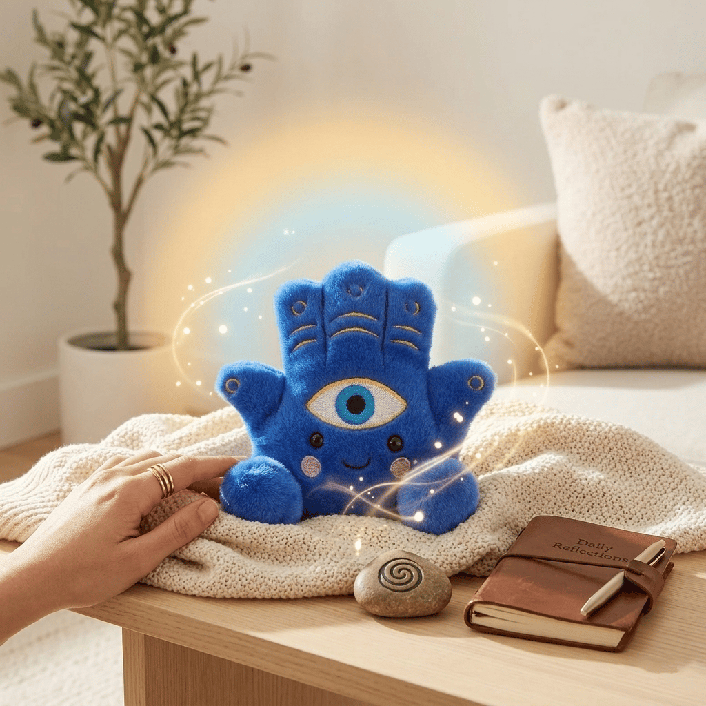 🧿 Adorable Farah Hamsa – Palm Pals Plush A Tiny Guardian Full of Magic & Love 💙✨