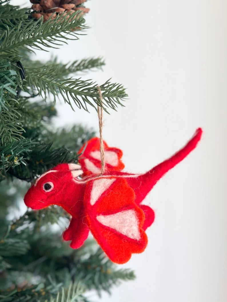Felt Dragon Christmas Ornament