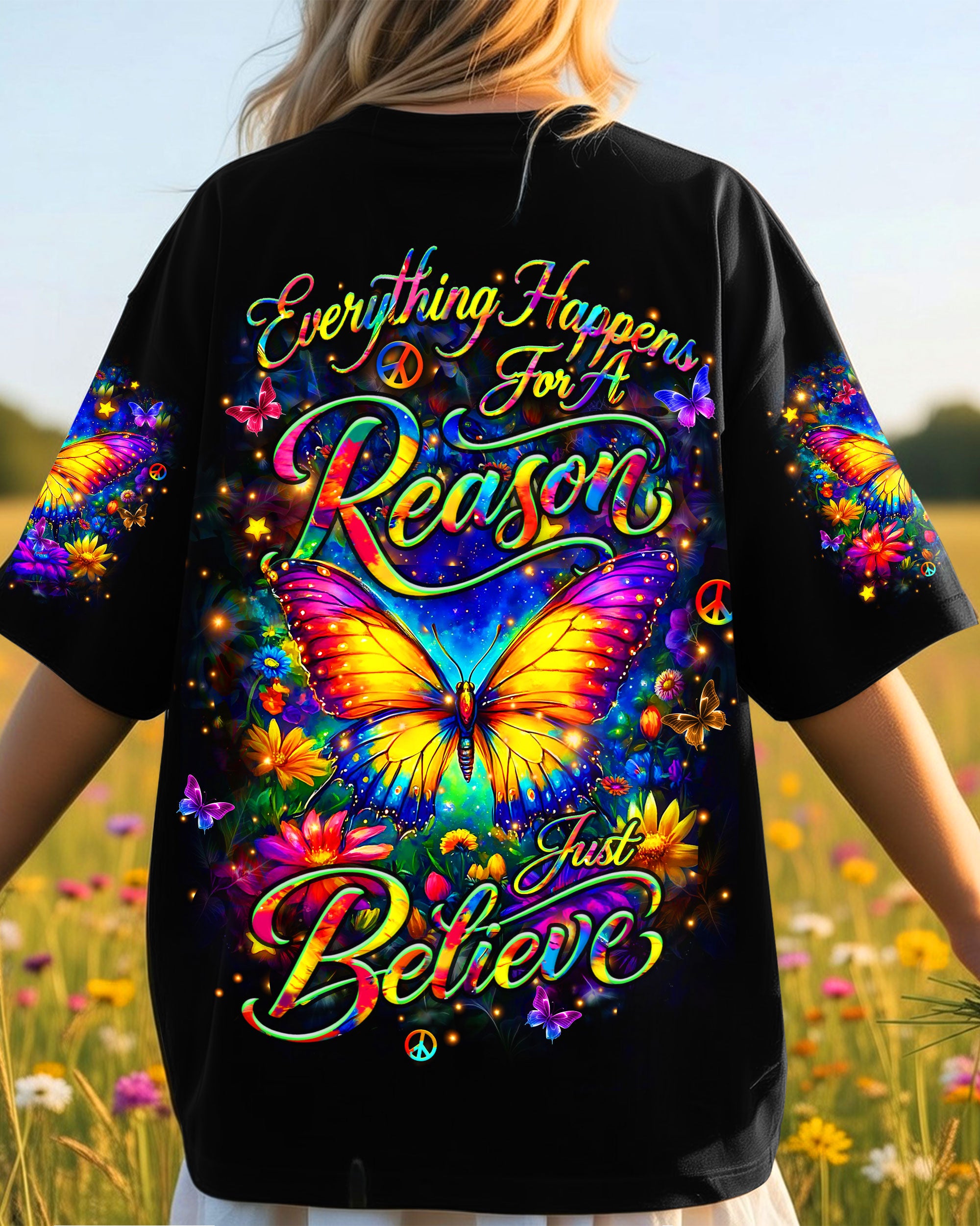 JUST BELIEVE BUTTERFLY ALL OVER PRINT - YHHN0502262