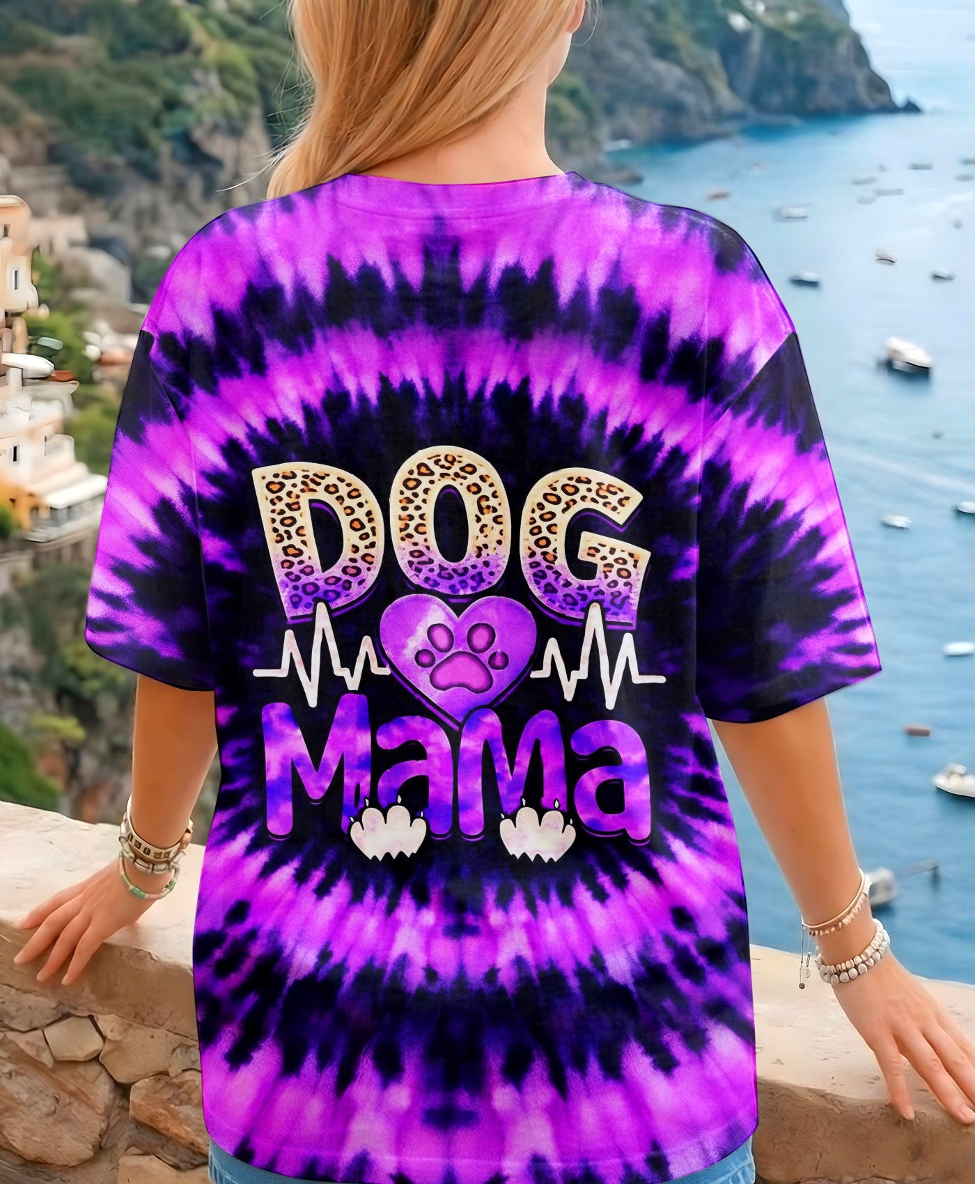 DOG MAMA PURPLE & BLACK SWIRL ALL OVER PRINT - TLHN0503262