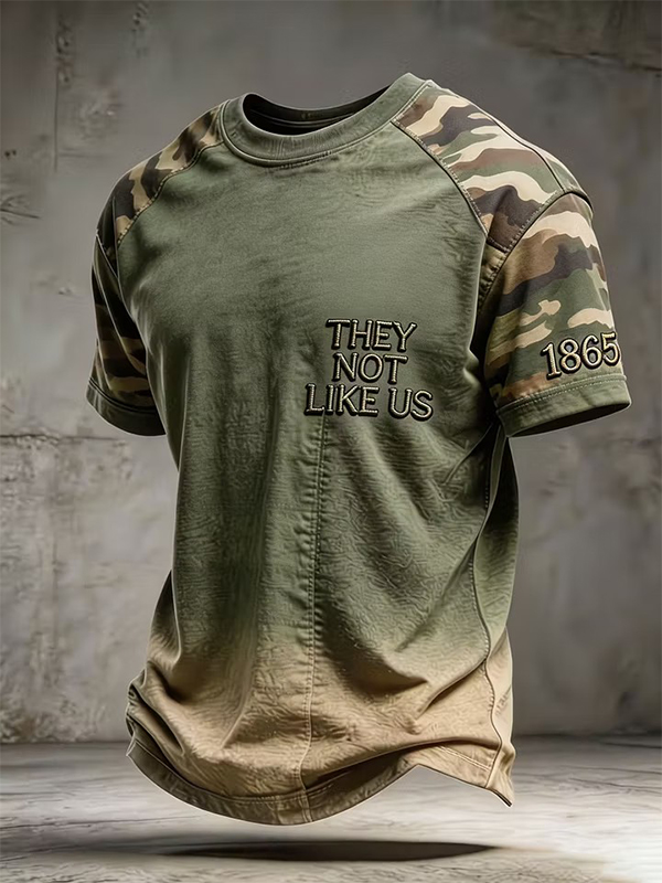 Men's They Not Like Us 1865 Camo Print Casual T-Shirt
