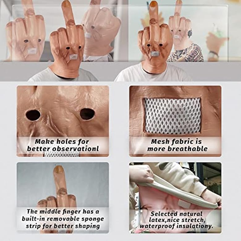 Middle Finger Funny Head Mask🖕