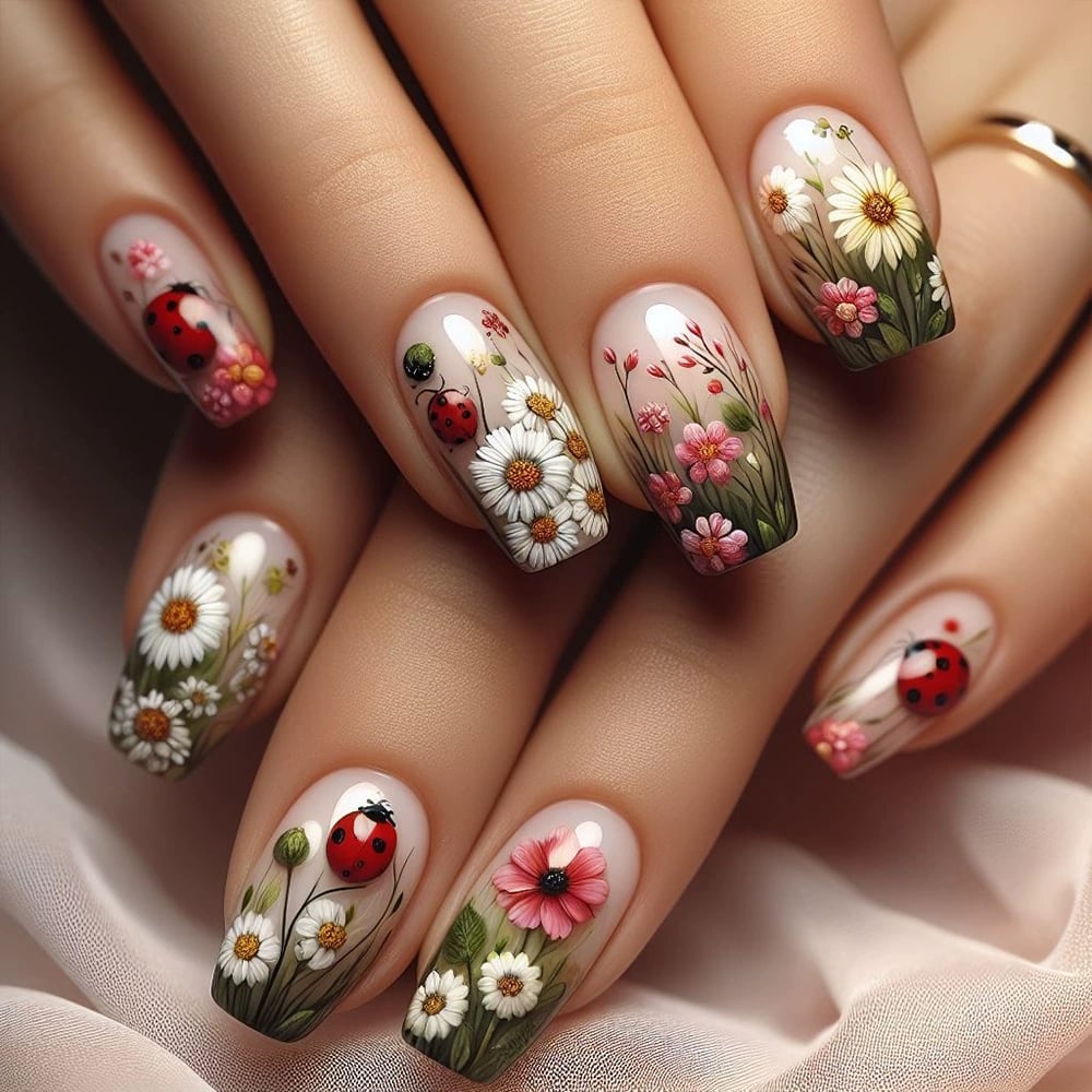 🐝Adorable Bee & Flower Press On Nails--– Save the Bees in Style!🌻