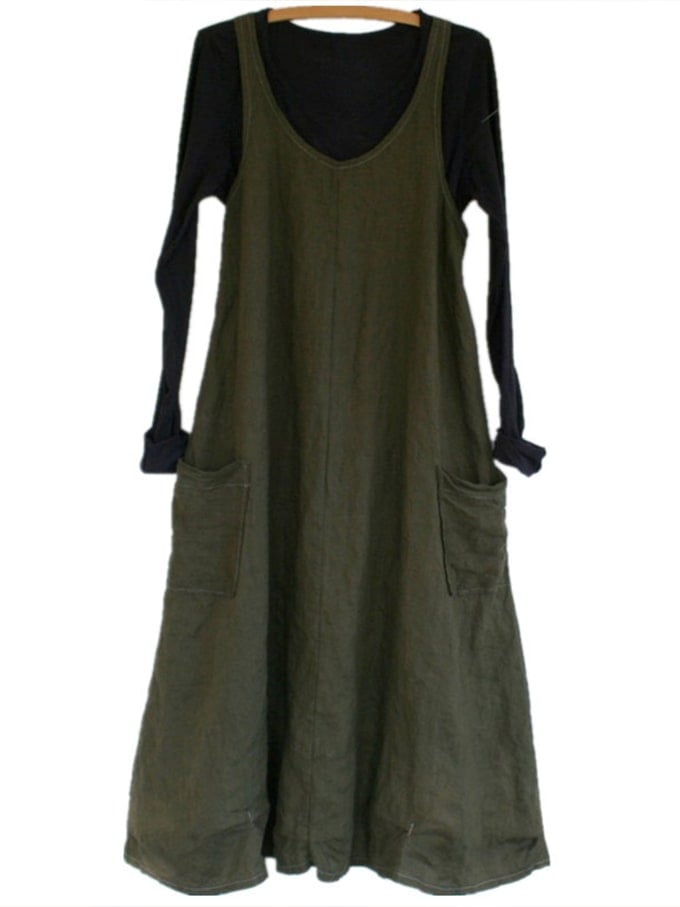 Women's Loose Casual Plus Size Suspender Dress