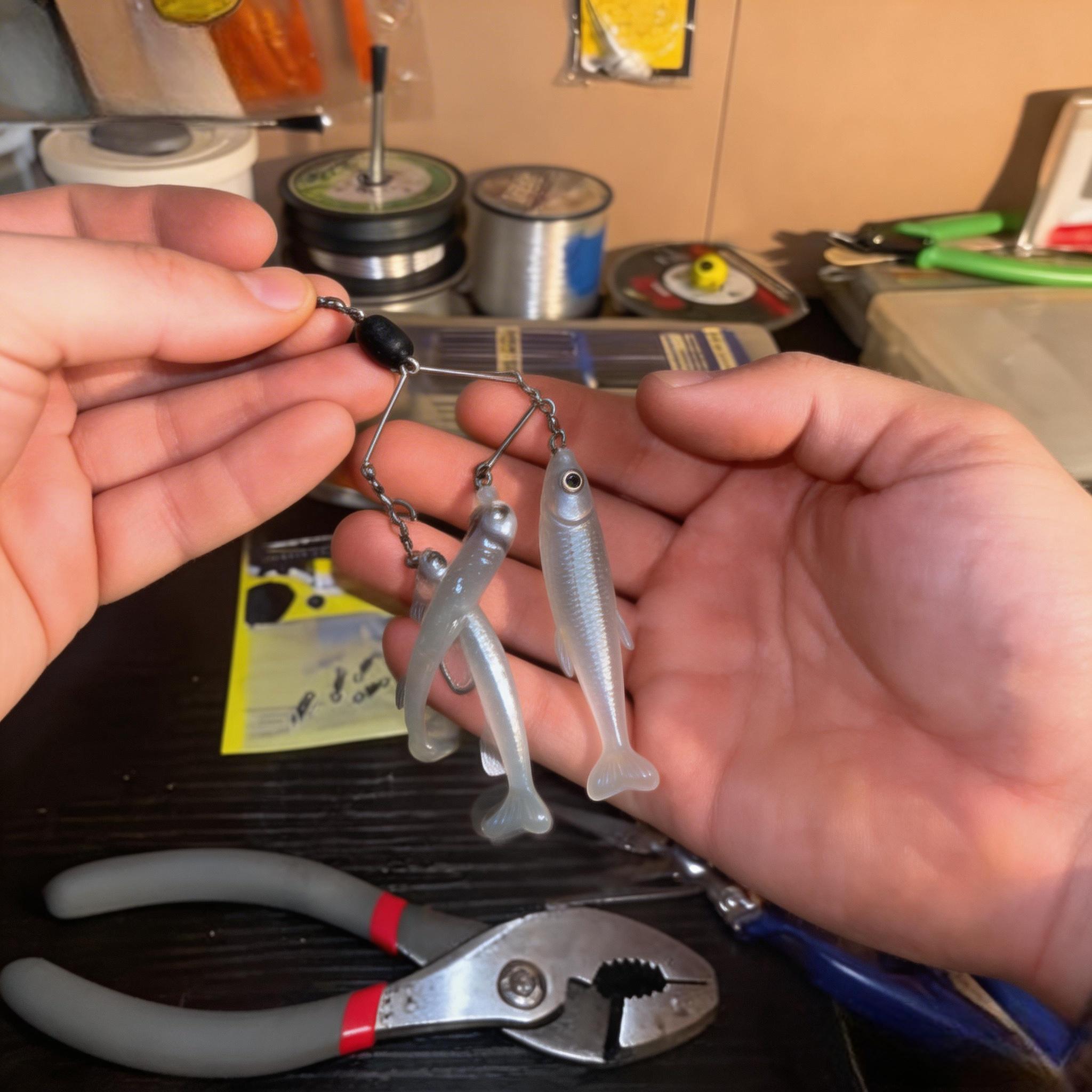 🎣Mini Multi-Arm Baitfish School Rig – Handcrafted Alabama-Style Fishing Lure