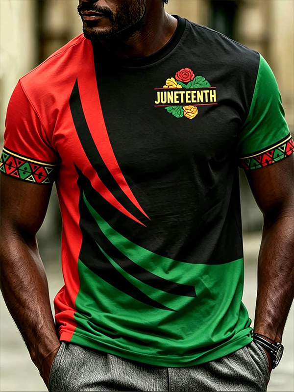 Men's Iuneteenth Colorblock Art Print T-Shirt