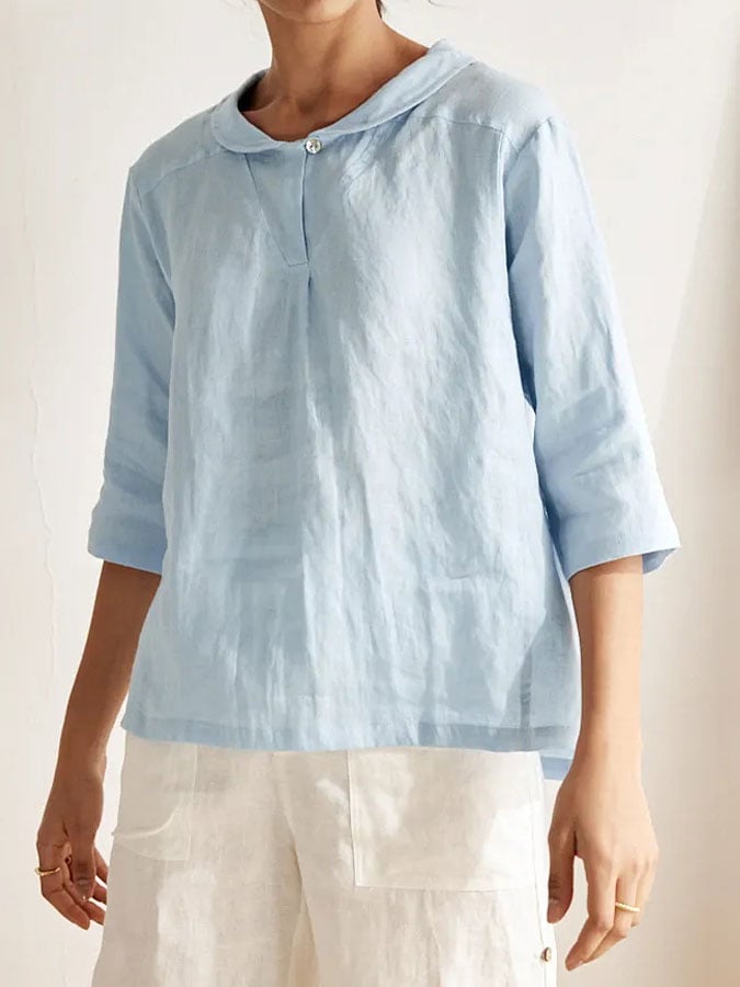 Women's cotton and linen casual shirt