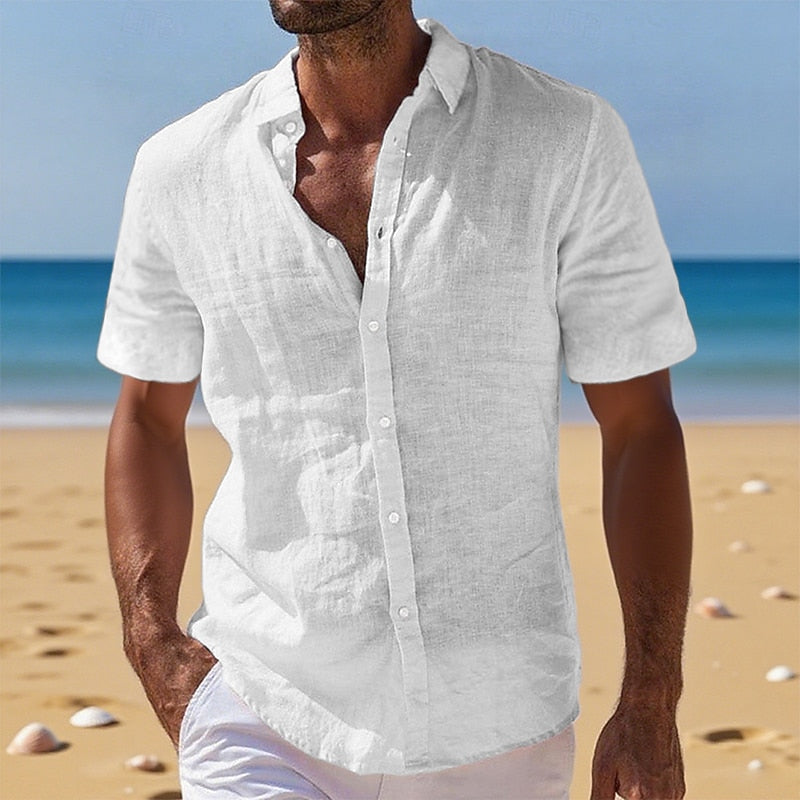 **Freedom Cotton Linen Shirt - 4th of July Special** - White XS