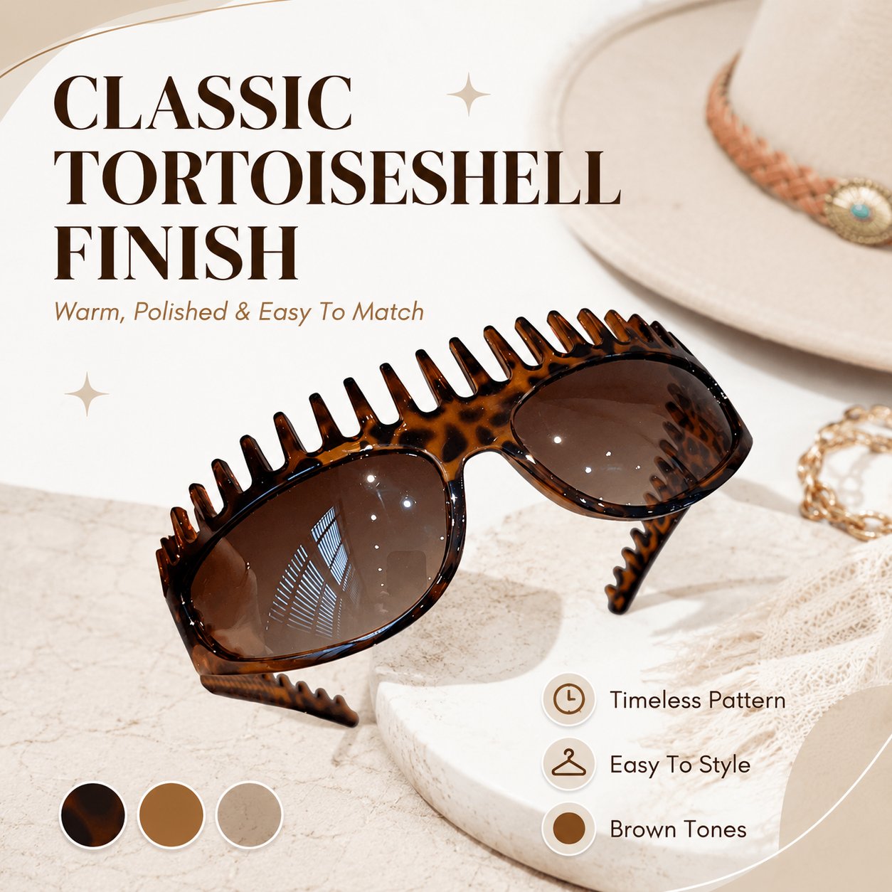 ⭐️Last Day 50% OFF😎 2-In-1 Tortoiseshell Headband Sunglasses – Stylish Shade & Hair Control in Seconds