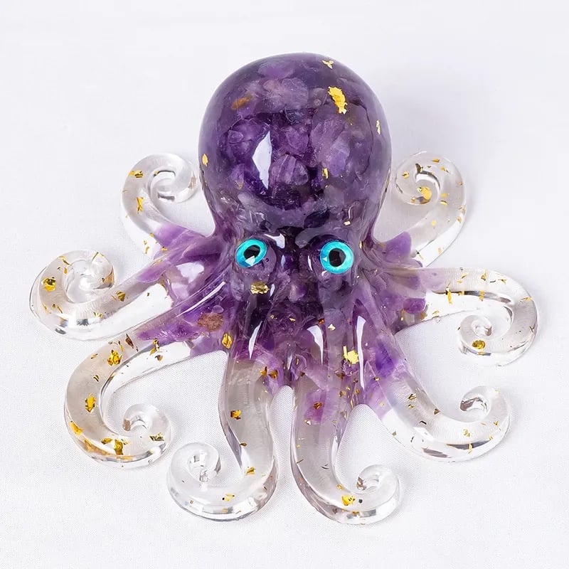🔥Last 4 hours Sale: Save $15 -🔮🐙Natural Crystal Gravel Octopus Decor