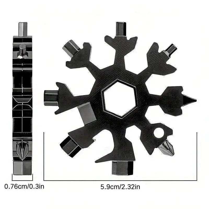 18-in-1 Snowflake Multi-tool Stainless Steel Portable Wrench