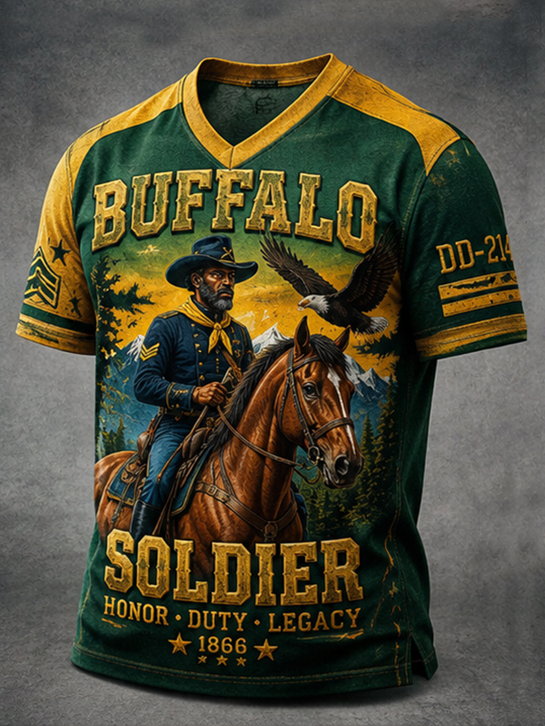 Men's Buffalo Soldier Art Print T-Shirt