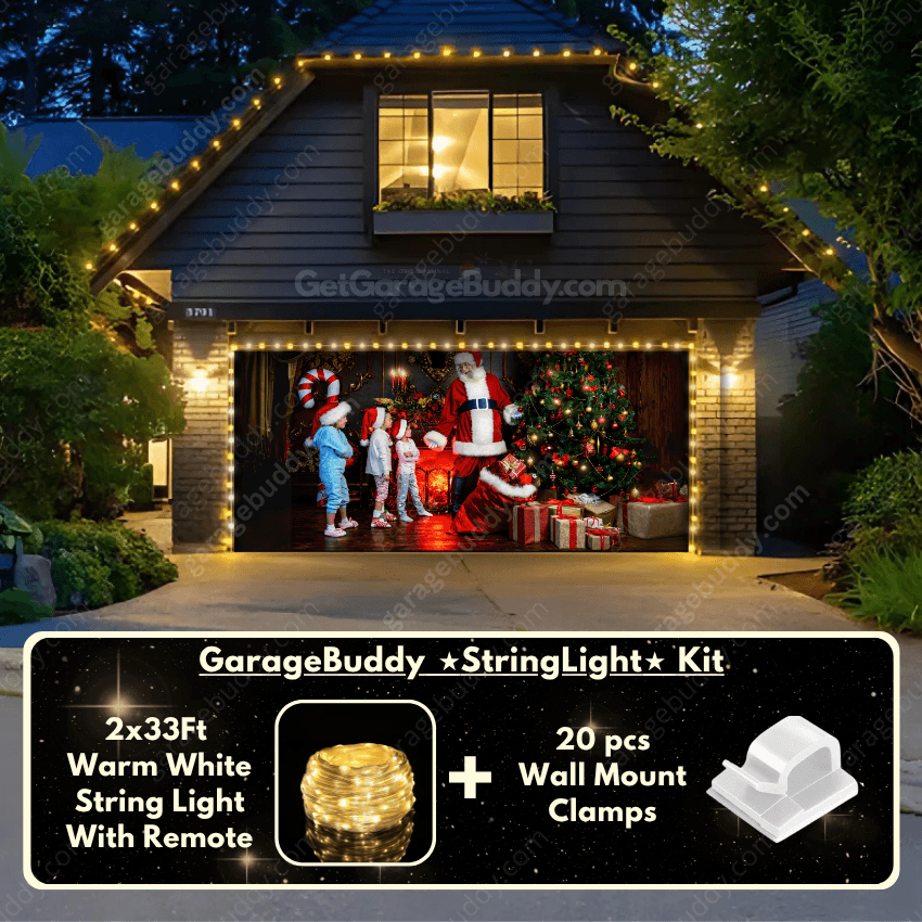 Garage Buddy | Santa With Kids | Christmas Garage Door Cover
