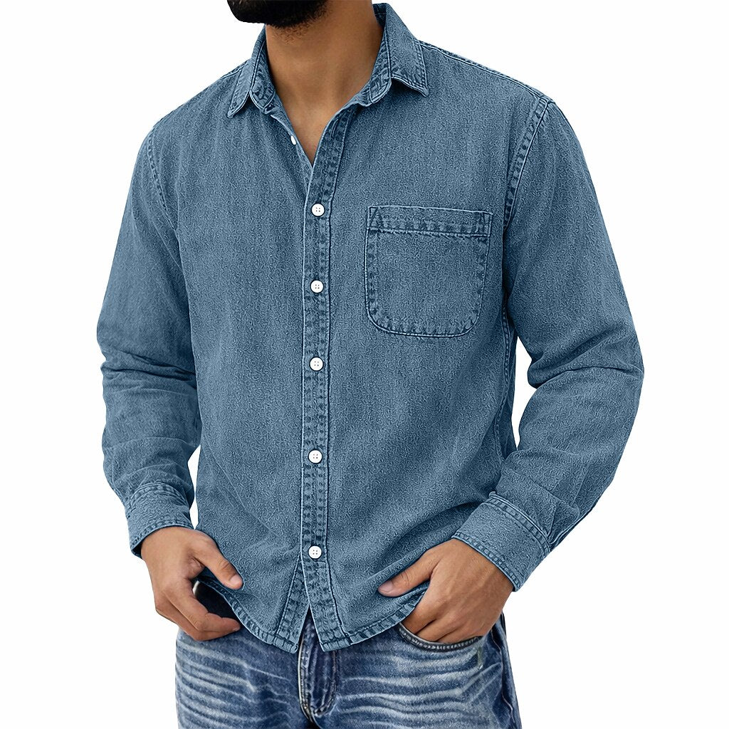 Men's 100% Cotton Acid Wash Shirt