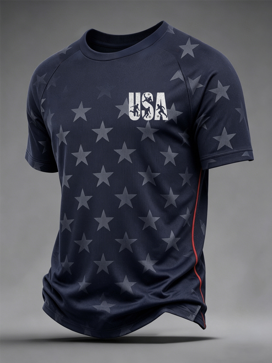 Men's Independence Day Stars Print T-Shirt