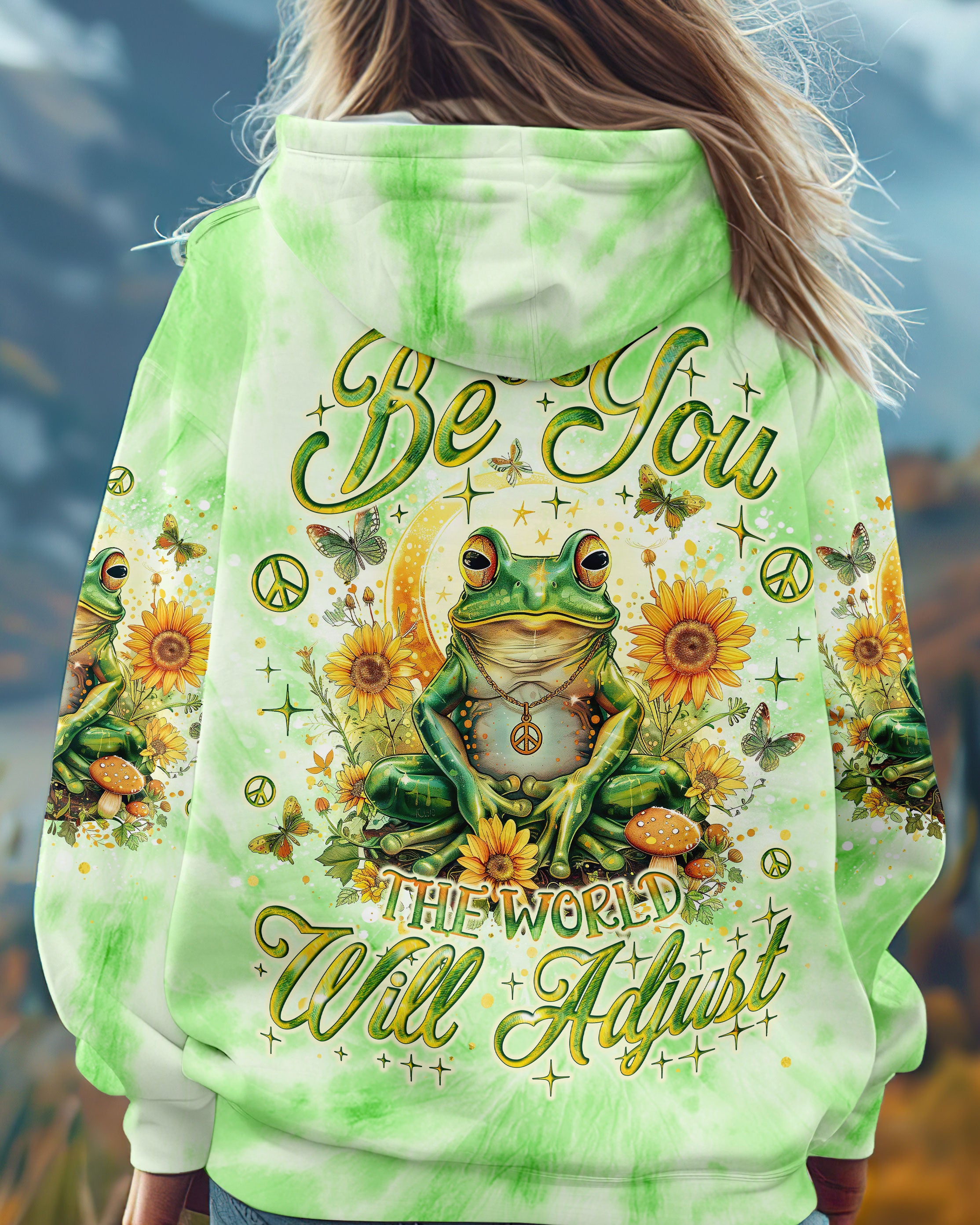 BE YOU THE WORLD WILL ADJUST FROG ALL OVER PRINT - TLNO2611243