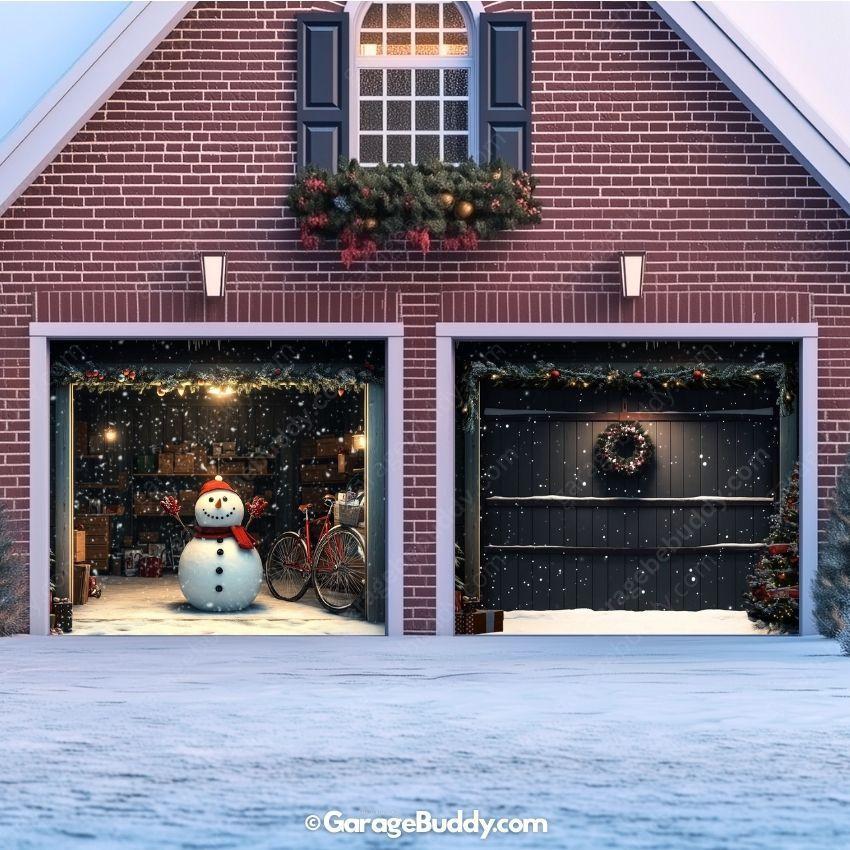 Garage Buddy | Snowy The Snowman | Christmas Garage Door Cover