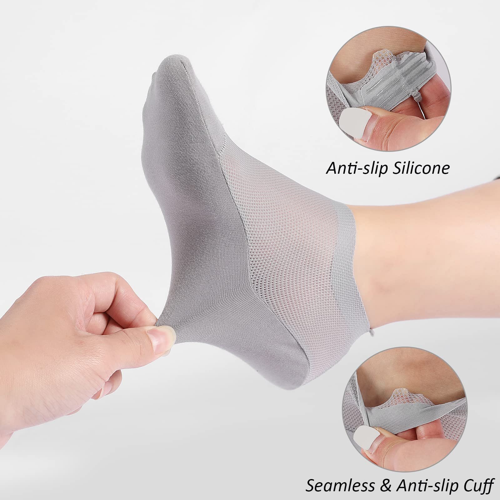 🔥 3-Pair Invisible Grip Socks Pack 🧦 – 2026 Breathable Low-Cut Anti-Slip Sweat-Absorbing Design