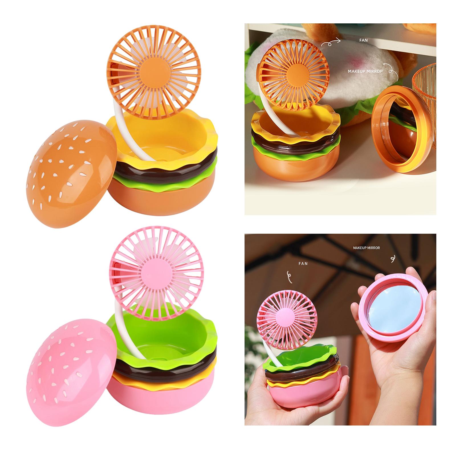 USB Powered Smart Small Fan Cute Hamburger Shaped Fan- Essential Heating And Cooling Solutions And Air Purifier Accessories For Homes And Kitchens