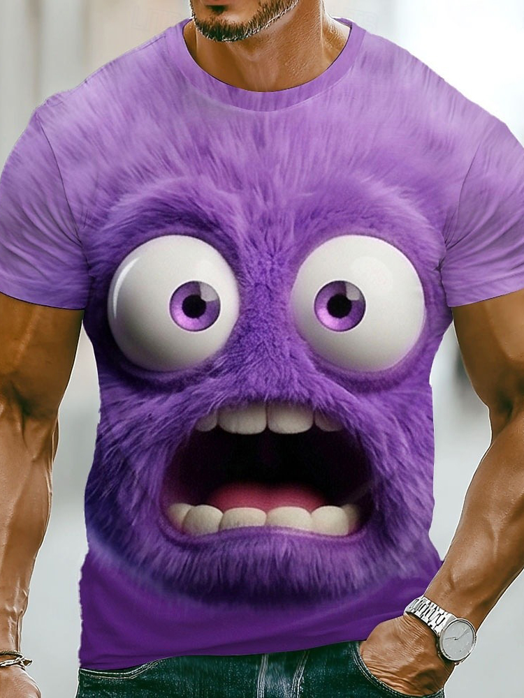 Men's Funny Monster Of Terror Print T-Shirt