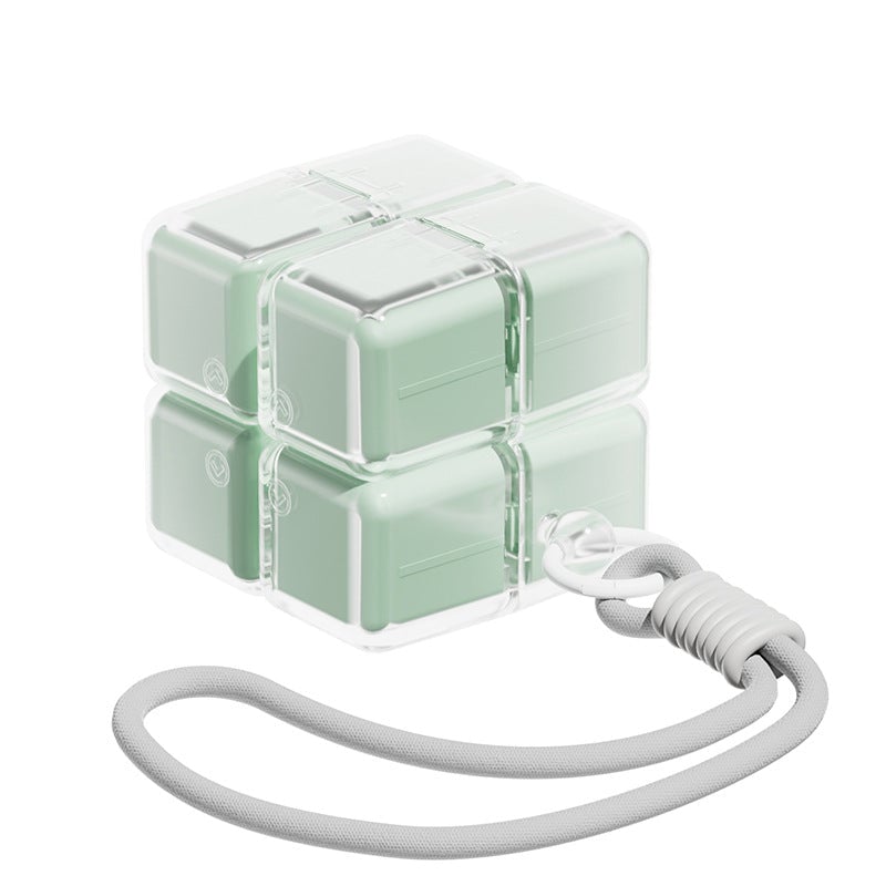Magnetic Cube Pill Organiser – 8-Grid Travel Case with Lanyard & Washable Compartments