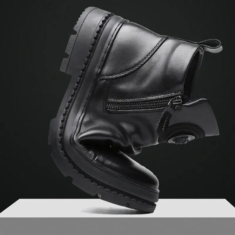 (⏰Limited Time Offer 70%🔥)Men's Comfortable Leather Motorcycle Boots Work Boots Waterproof Anti-Slip Anti-Sprain