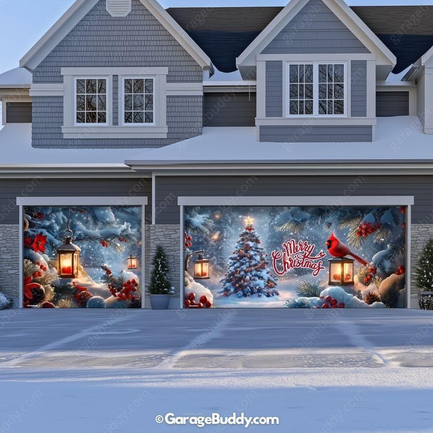 Garage Buddy | Cardinal's Christmas | Christmas Garage Door Cover