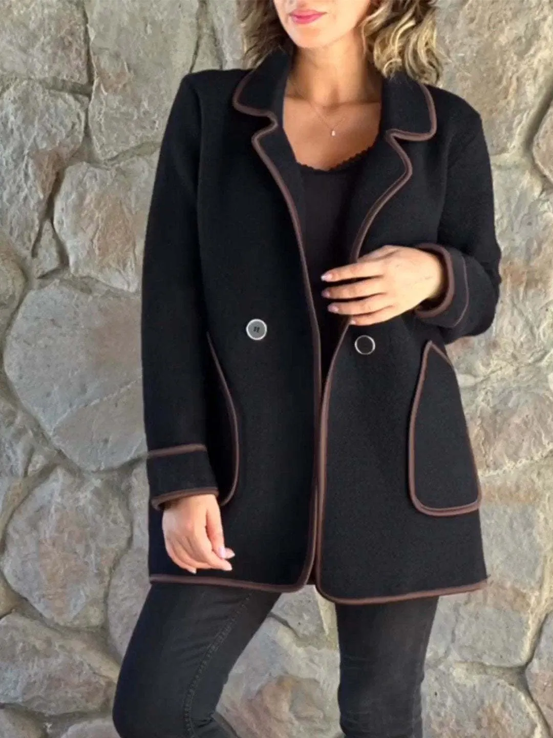 Women's Contrast Color Casual Jacket (Buy 2 Free Shipping)