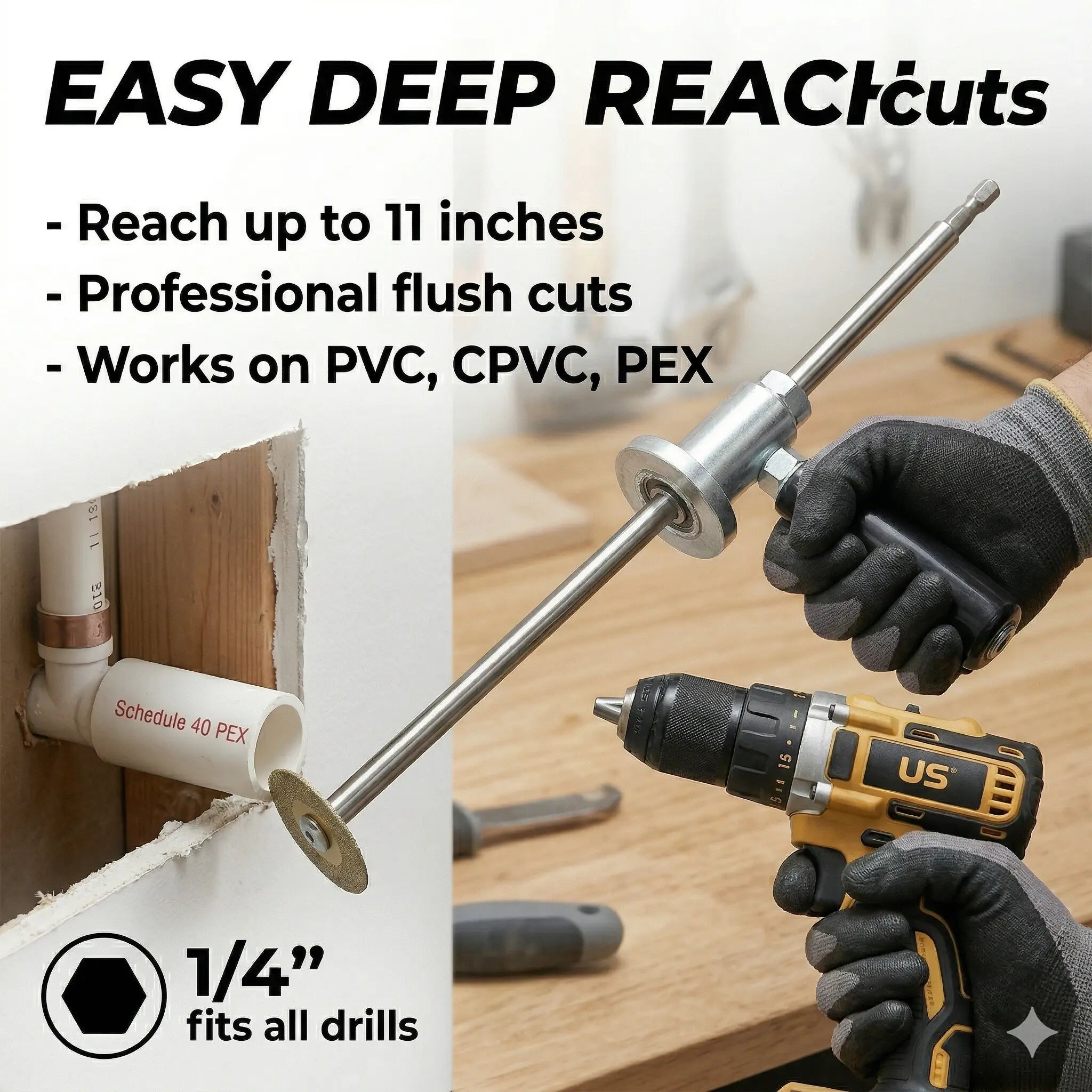 ⚡ Drill Powered Pipe Cutter | PVC ABS Plastic Cutting Tool