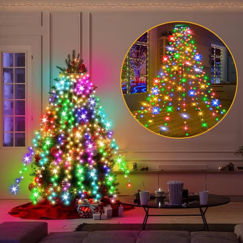 Christmas Tree Waterfall Lights with Ring🔥BUY 2 FREE SHIPPING