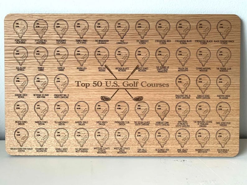 🔥Hot Sale 50% OFF Now - Top 50 Golf Courses in the United States Bucket List Board