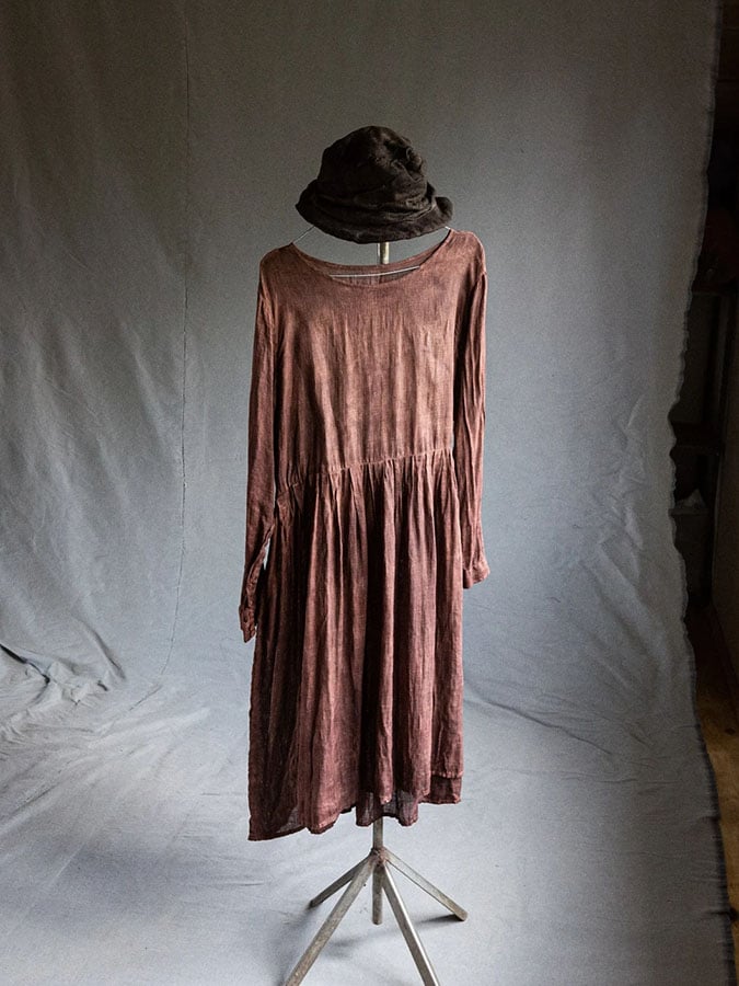Women'S Casual Vintage Natural Cotton And Linen Dress
