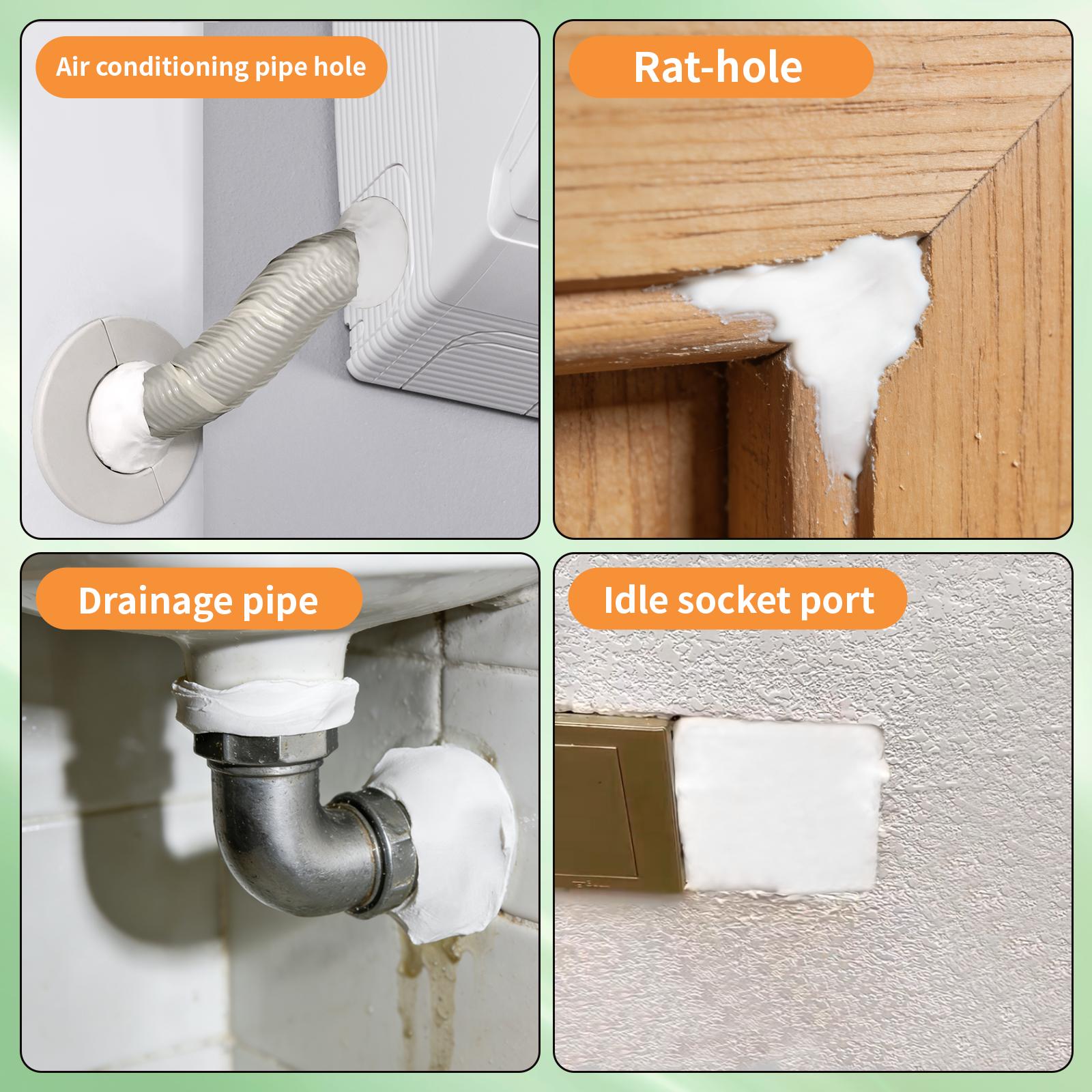 10Pcs Professional Sealant Clay - Waterproof & Anti-Insect Wall Hole Filler Mud, Sticky Pipe Repair Putty for Air Conditioning Holes & Wall Cracks, Non-Toxic Quick Drying Mastic for Home Repair