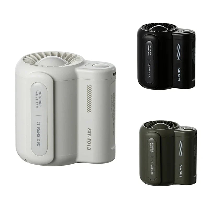 Creative waist-mounted fan portable usb silent strong wind cooling portable outdoor small air conditioning fan/Summer/Rechargeable