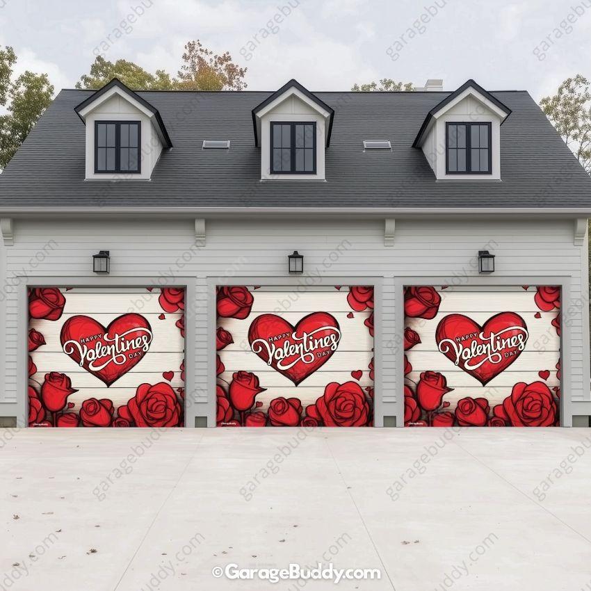 Garage Buddy | Valentine's Day (Roses) | Festive Garage Door Cover