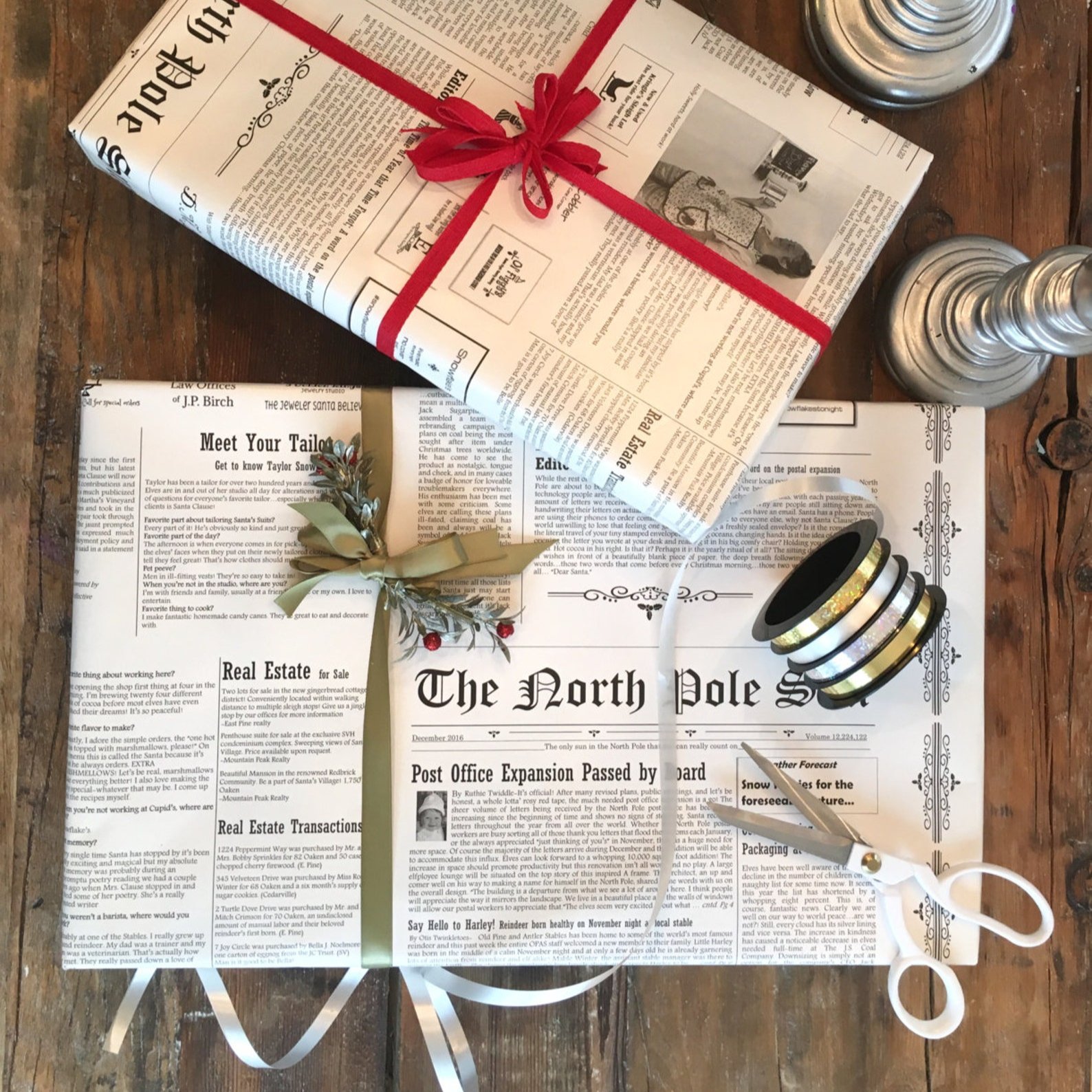 🔥LAST DAY 50% OFF - 🎁✨North Pole Newspaper Christmas Gift Wrap