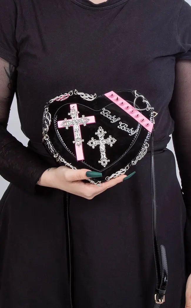 Gothic style women's bag new-heart-shaped punk style shoulder bag