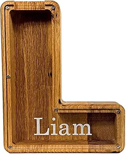 🔥 Last Day 40% OFF – Customize Letter Piggy Bank-Wood Gift For Kids