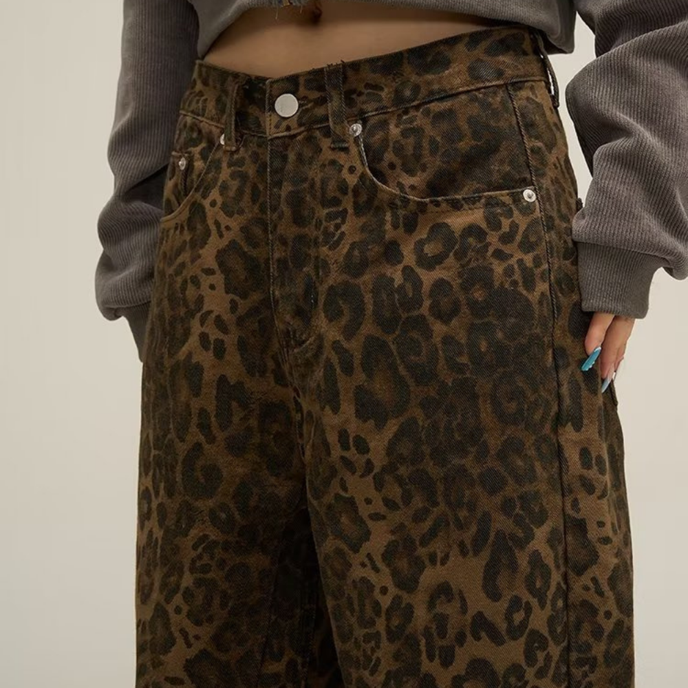 Azuri Leopard Print Jeans