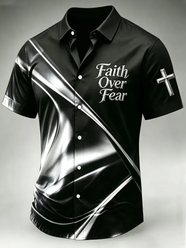 Men's Faith Over Fear Geometric Art Print Shirt