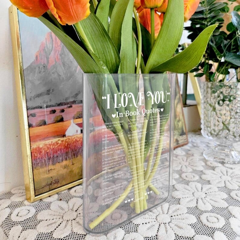🔥LAST DAY 50% OFF - 💐I Love You in Book Quotes Books Vase for Flowers