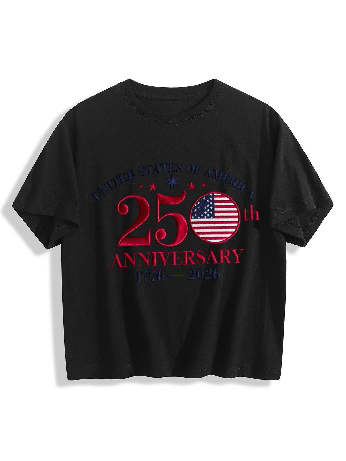America 250 Shirt for Women, 1776 2026 Patriotic Tee, Fourth of July Sparkle USA Anniversary Shirt D