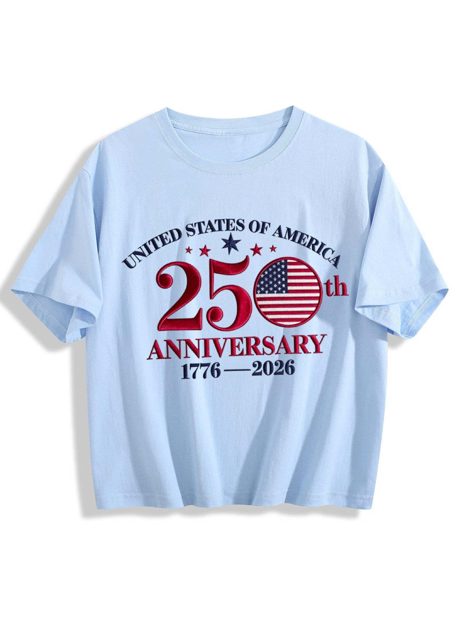 Personalized Print Patriotic Flag America 250th Anniversary Women's Crop Top T-shirts Independence Day Gifts
