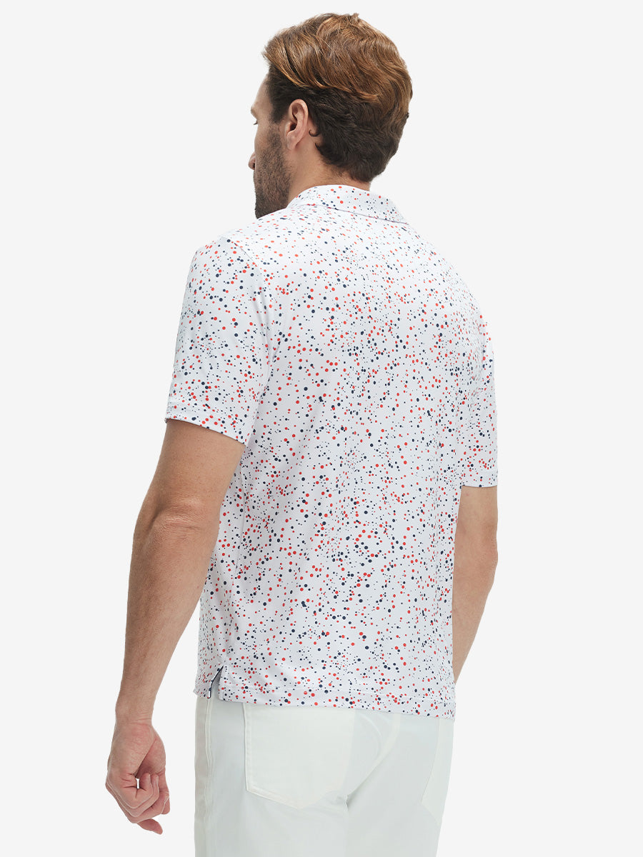 Swing in Style: 4-Way Stretch Performance Printed Golf Polo