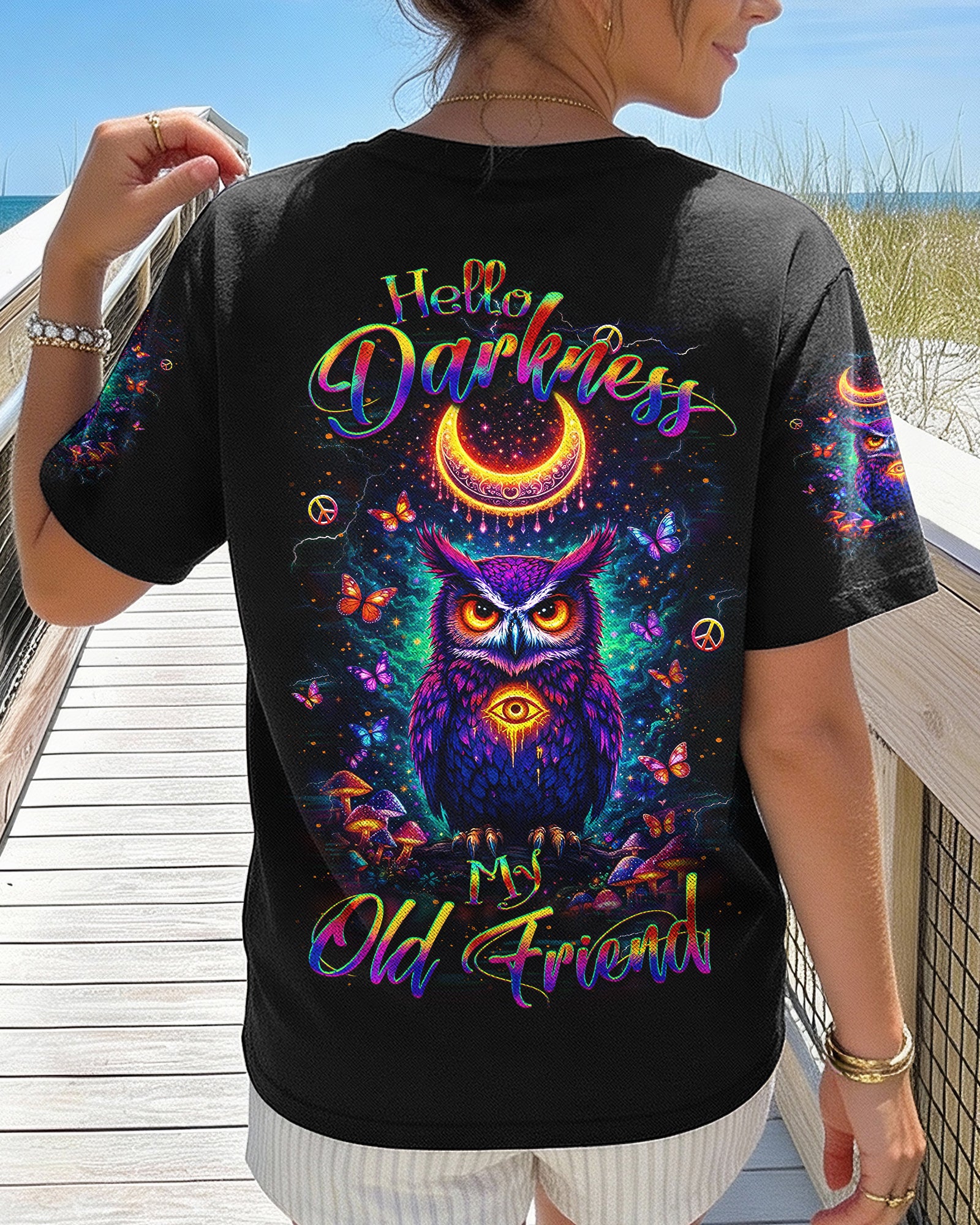HELLO DARKNESS MY OLD FRIEND OWL ALL OVER PRINT - YHLT2402261