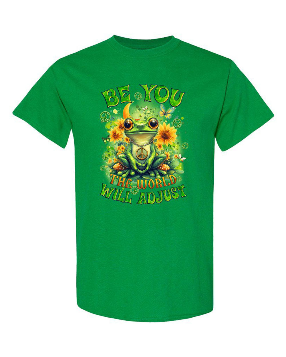 BE YOU THE WORLD WILL ADJUST FROG TIE DYE COTTON SHIRT - TYQY0401254