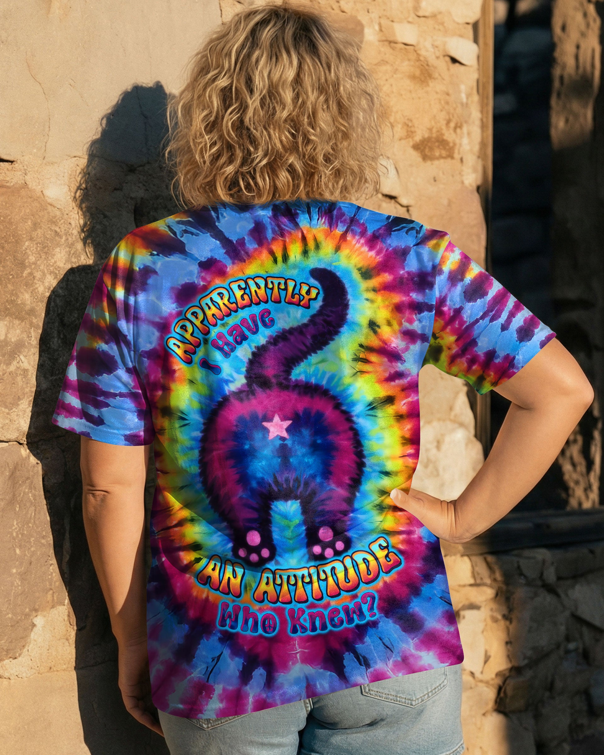 APPARENTLY I HAVE AN ATTITUDE WHO KNEW CAT ALL OVER PRINT - TLTW1903261