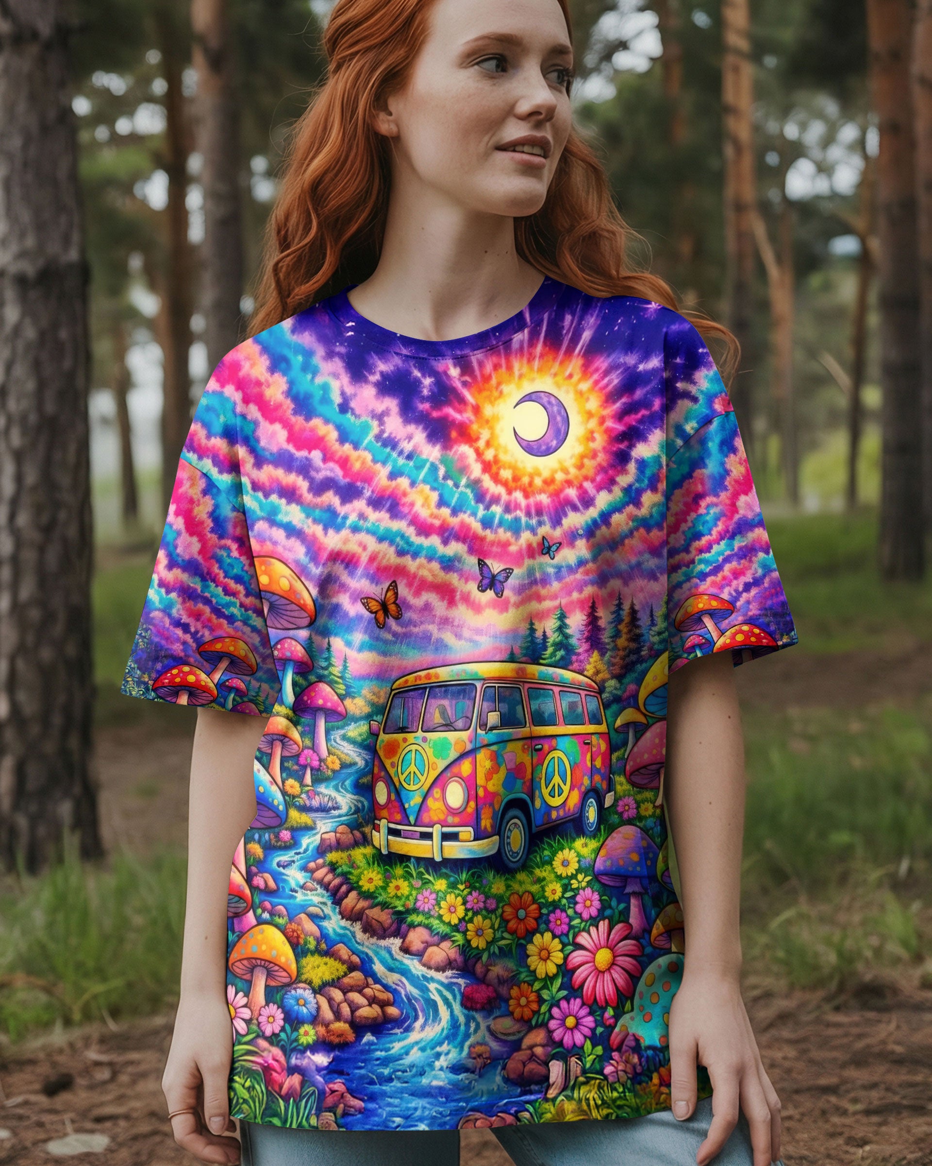 HIPPIE BUS NATURE SWIRL ALL OVER PRINT - TLTW1001262
