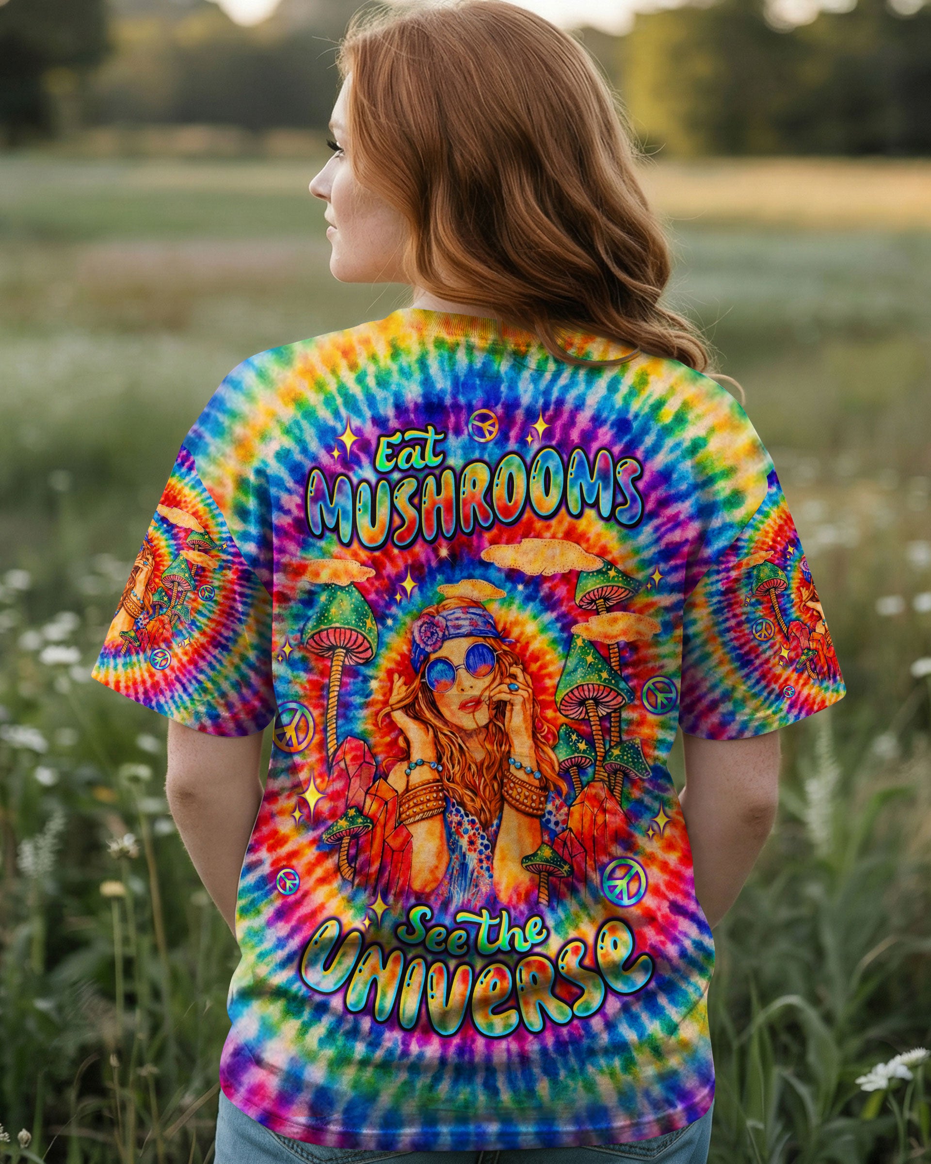 EAT MUSHROOMS SEE THE UNIVERSE SWIRL ALL OVER PRINT  - TLTW1002263